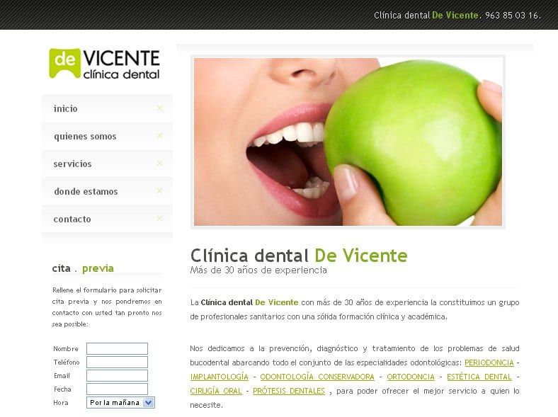 Web del Dentista-Clinica Dental De Vicente en Valencia