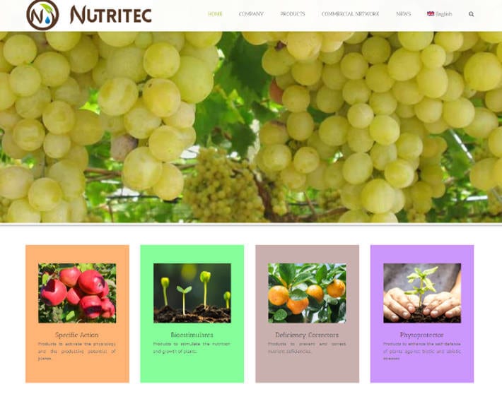 Web de la multinacional de fertilizantes Nutritec
