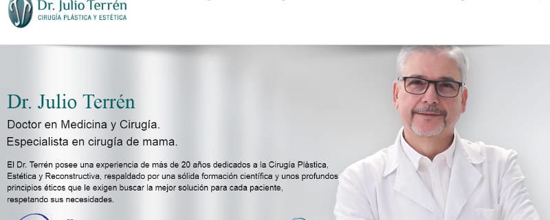 Home web clínica cirugia estetica Dr. Julio terrén